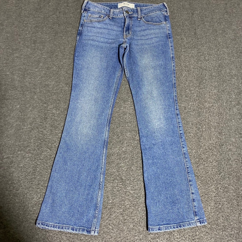 Hollister Low-Rise Bootcut Jeans Medium Wash Blue Denim Women Size 4R W27 29x30